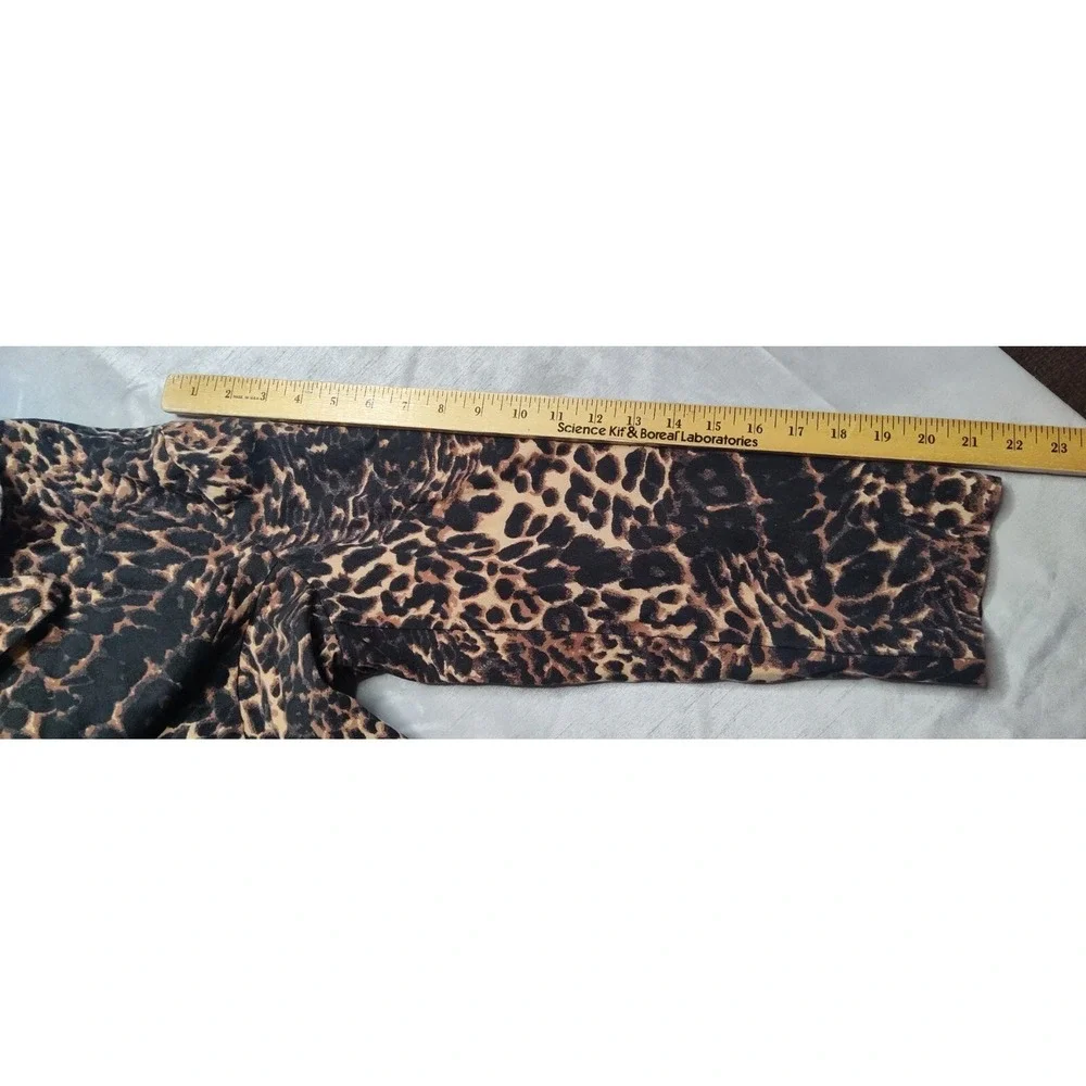 ROAMANS Women Large Leopard‎ Print Cotton Long Sleeve Button Up Jacket